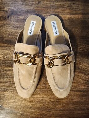Steve Madden Cassady Mules Tan Suede Size 8 New Without Box